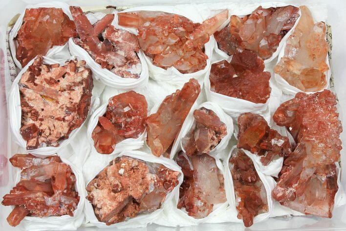 Lot: Natural, Red Quartz Crystal Clusters - Pieces #101530